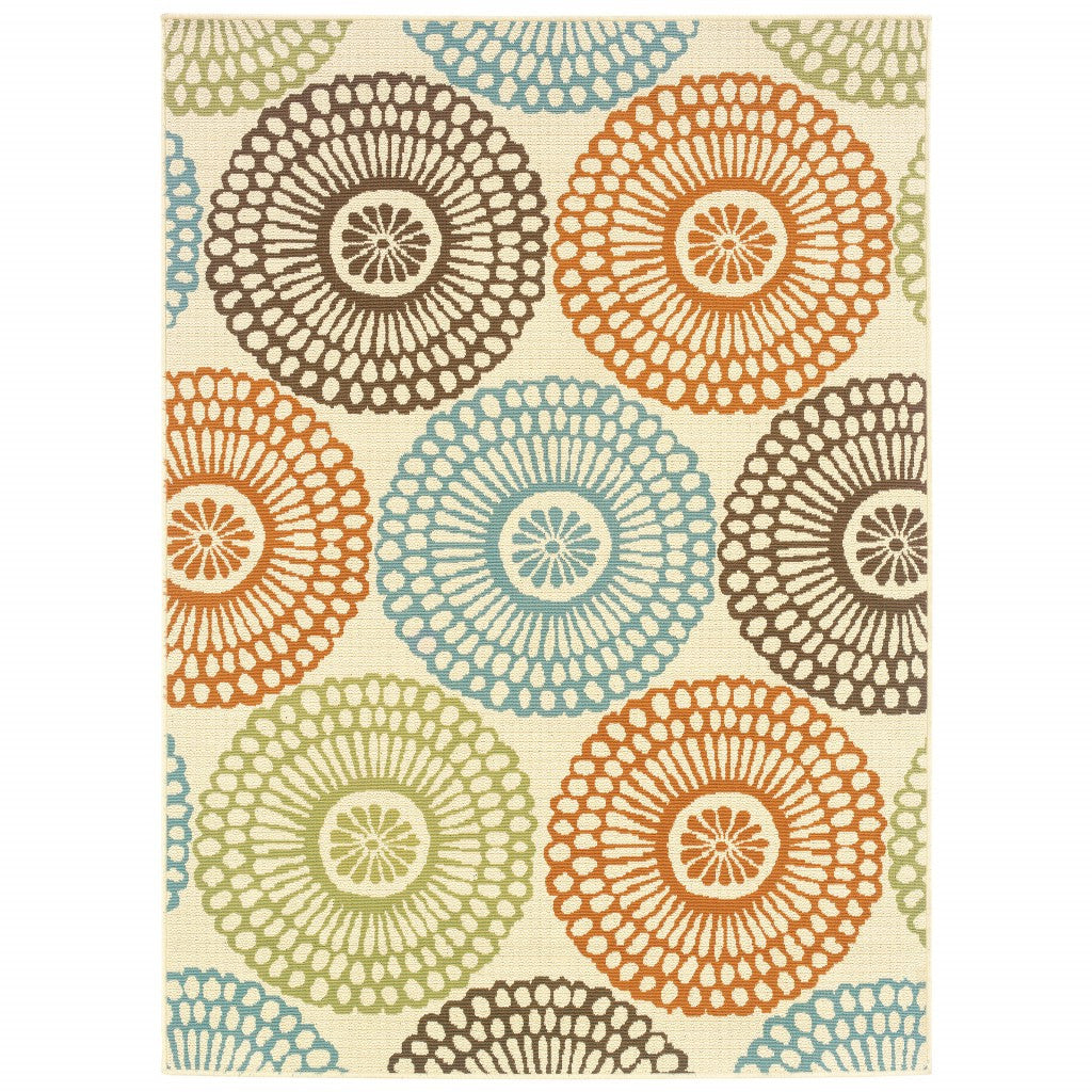 7' x 10' Beige Indoor Outdoor Area Rug