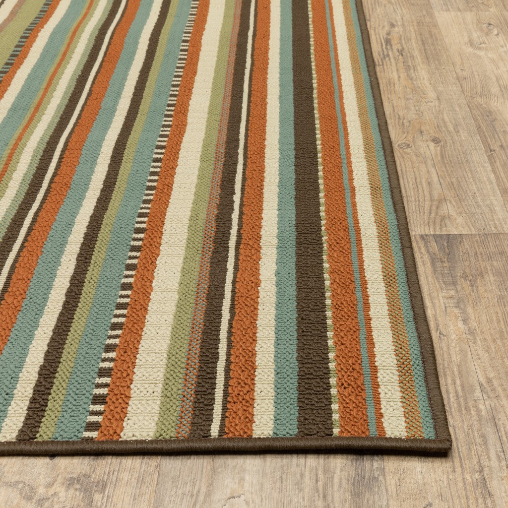 7' x 10' Green Indoor Outdoor Area Rug