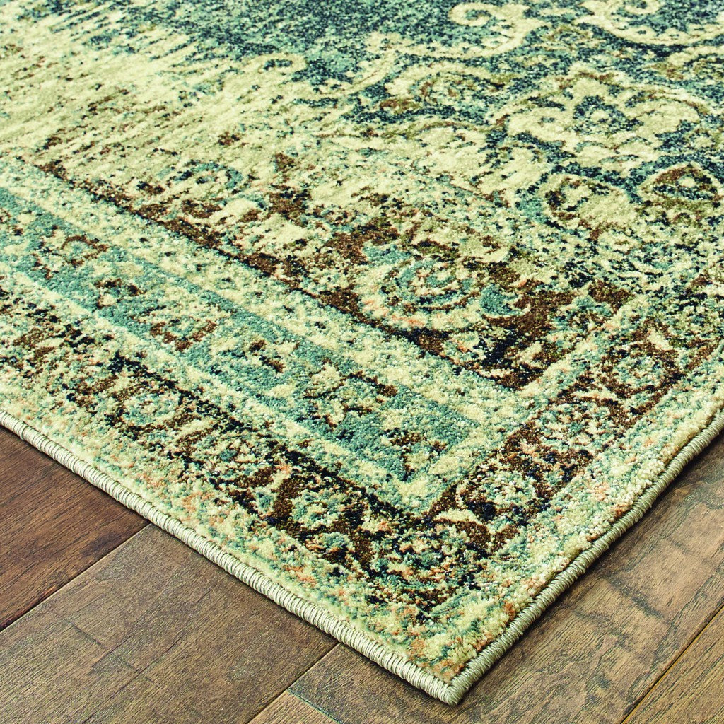 4’X6’ Blue And Ivory Medallion Area Rug