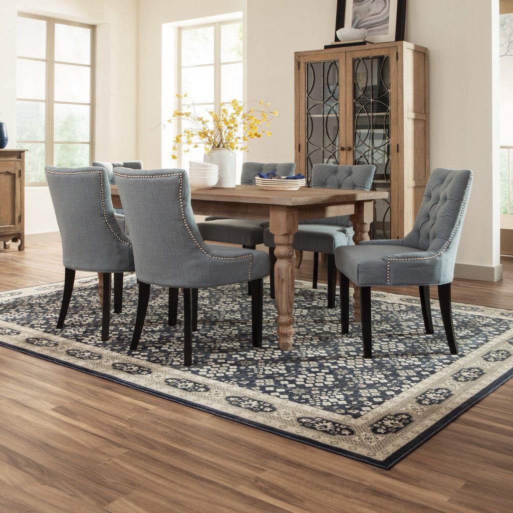 12' X 15' Blue And Gray Dhurrie Area Rug