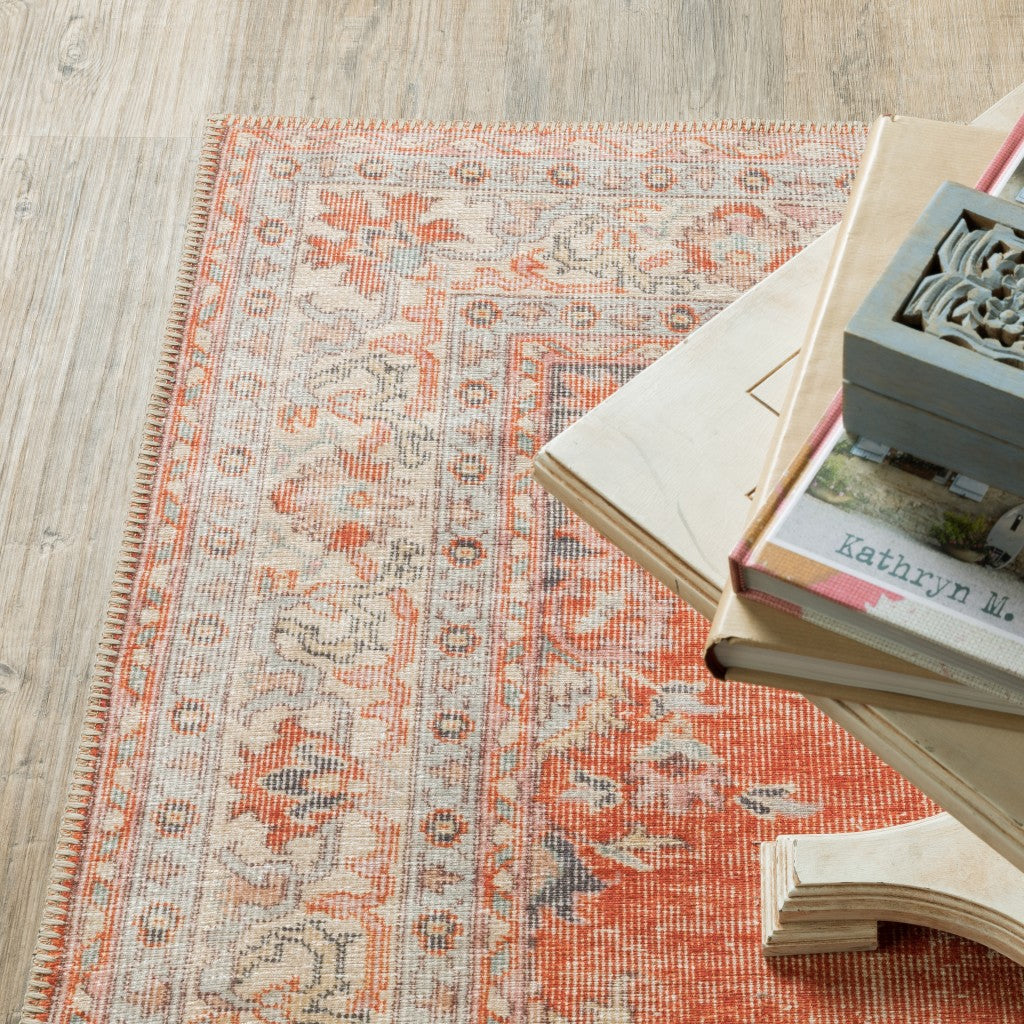 8’X10’ Red And Gray Oriental Area Rug