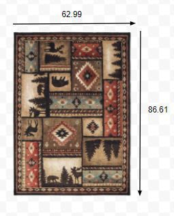 5’X7’ Black And Brown Nature Lodge Area Rug