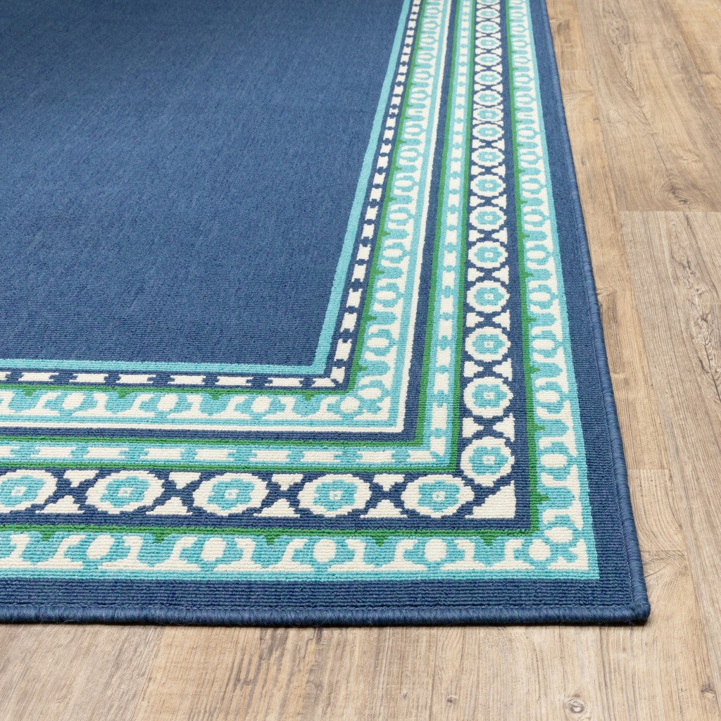 2' x 3' Blue and Green Indoor Outdoor Area Rug