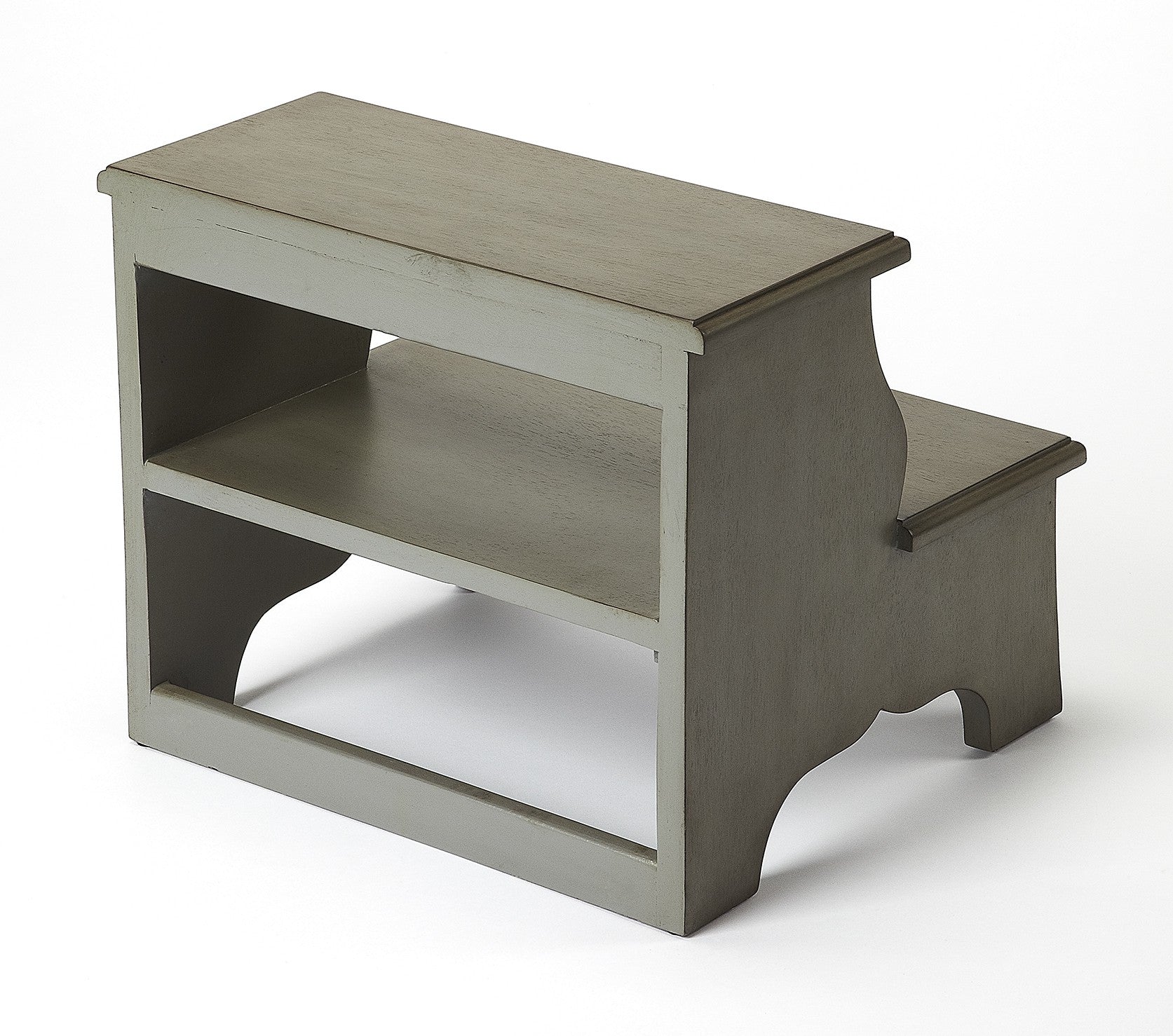 Handcrafted Silver Satin Step Stool