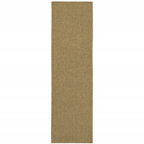 2' X 8' Tan Indoor Outdoor Area Rug