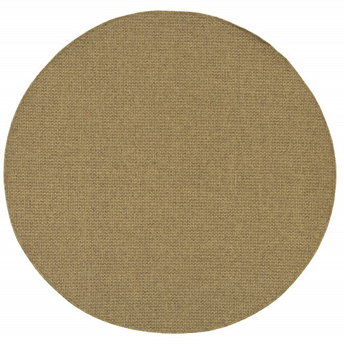 8' x 8' Tan Indoor Outdoor Area Rug