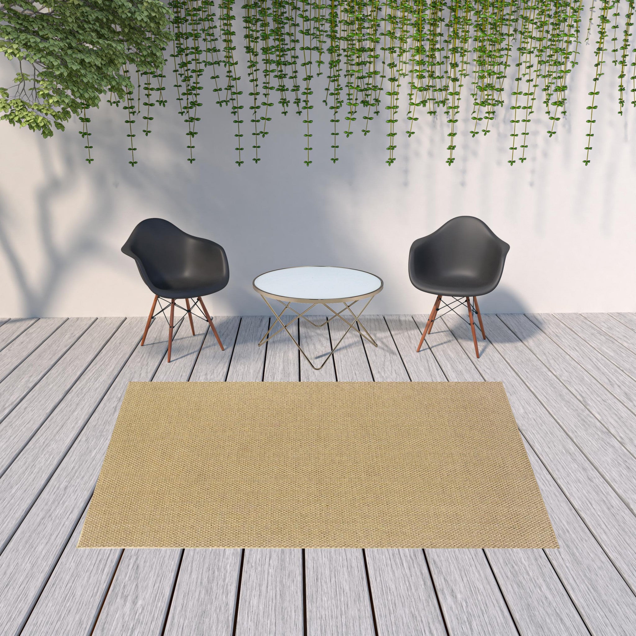 7' x 10' Beige Indoor Outdoor Area Rug