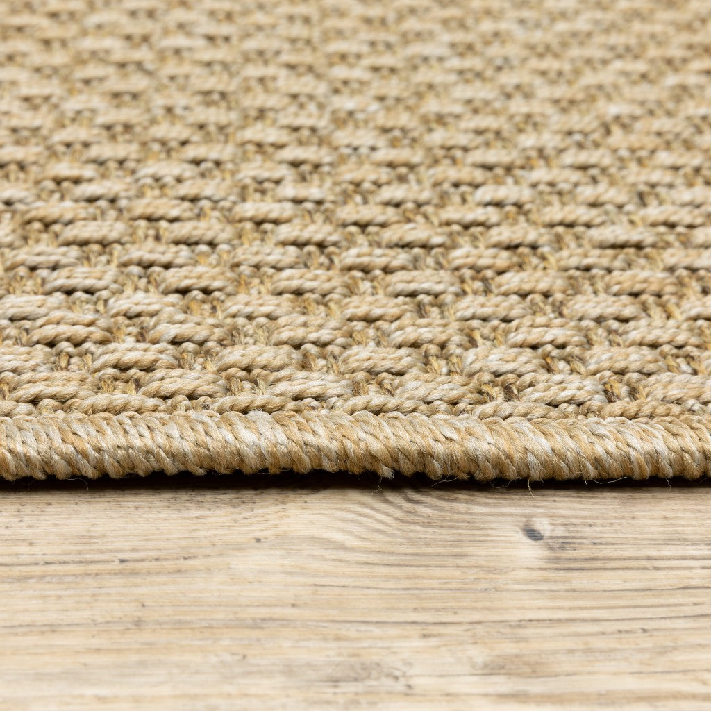 8' x 8' Beige Indoor Outdoor Area Rug