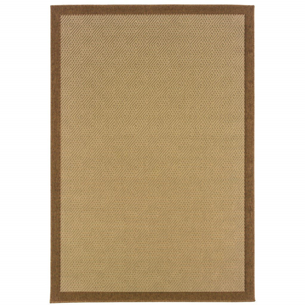 6' x 9' Beige Indoor Outdoor Area Rug