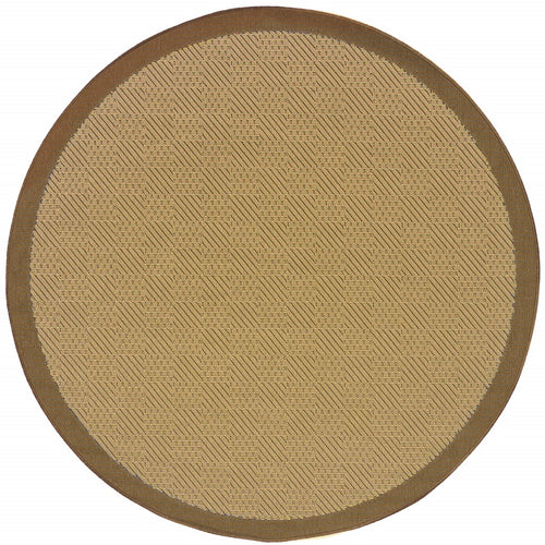 8' x 8' Beige Indoor Outdoor Area Rug