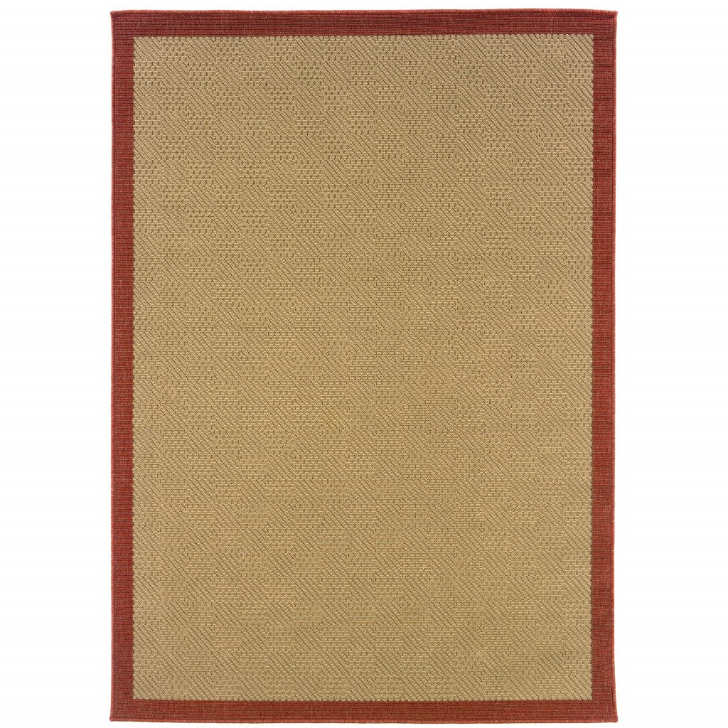 4' x 6' Beige Indoor Outdoor Area Rug