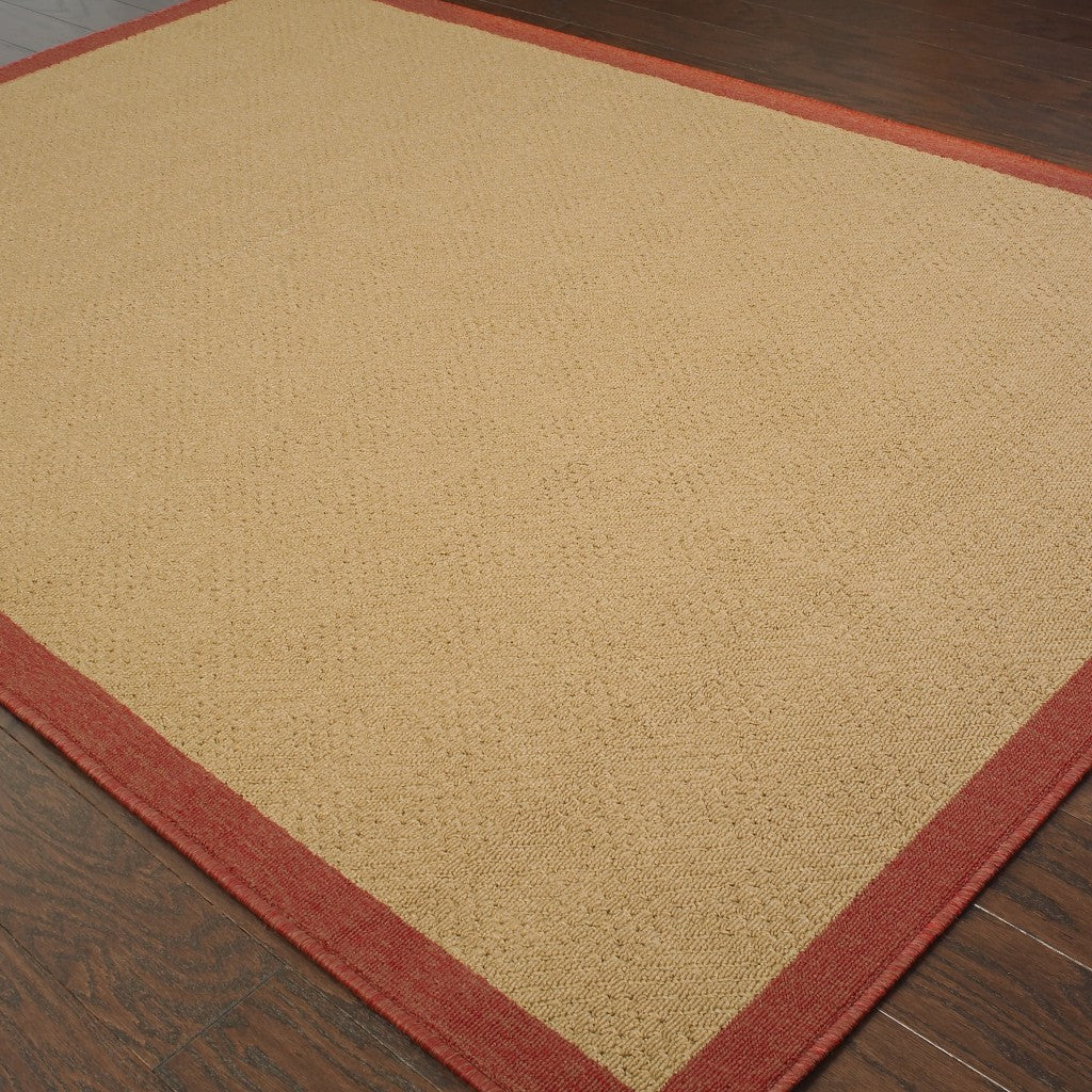 6' x 9' Beige Indoor Outdoor Area Rug