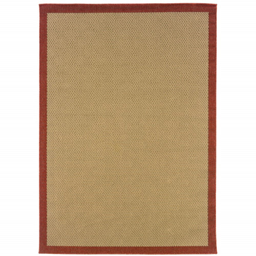 7' x 10' Beige Indoor Outdoor Area Rug