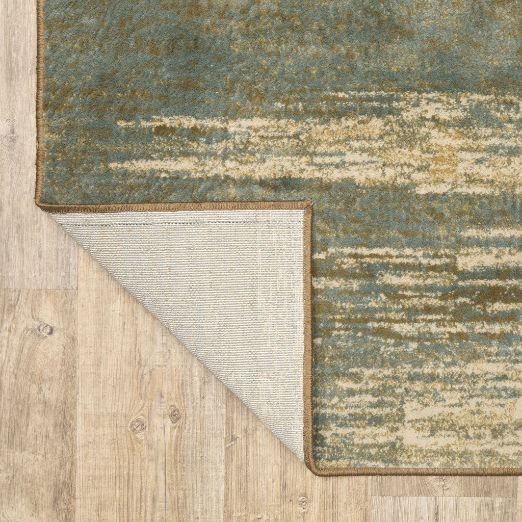 5’X7’ Blue And Brown Distressed Area Rug