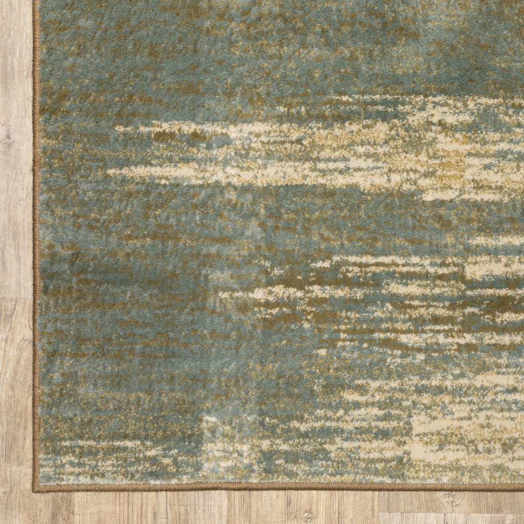 7’X9’ Blue And Brown Distressed Area Rug