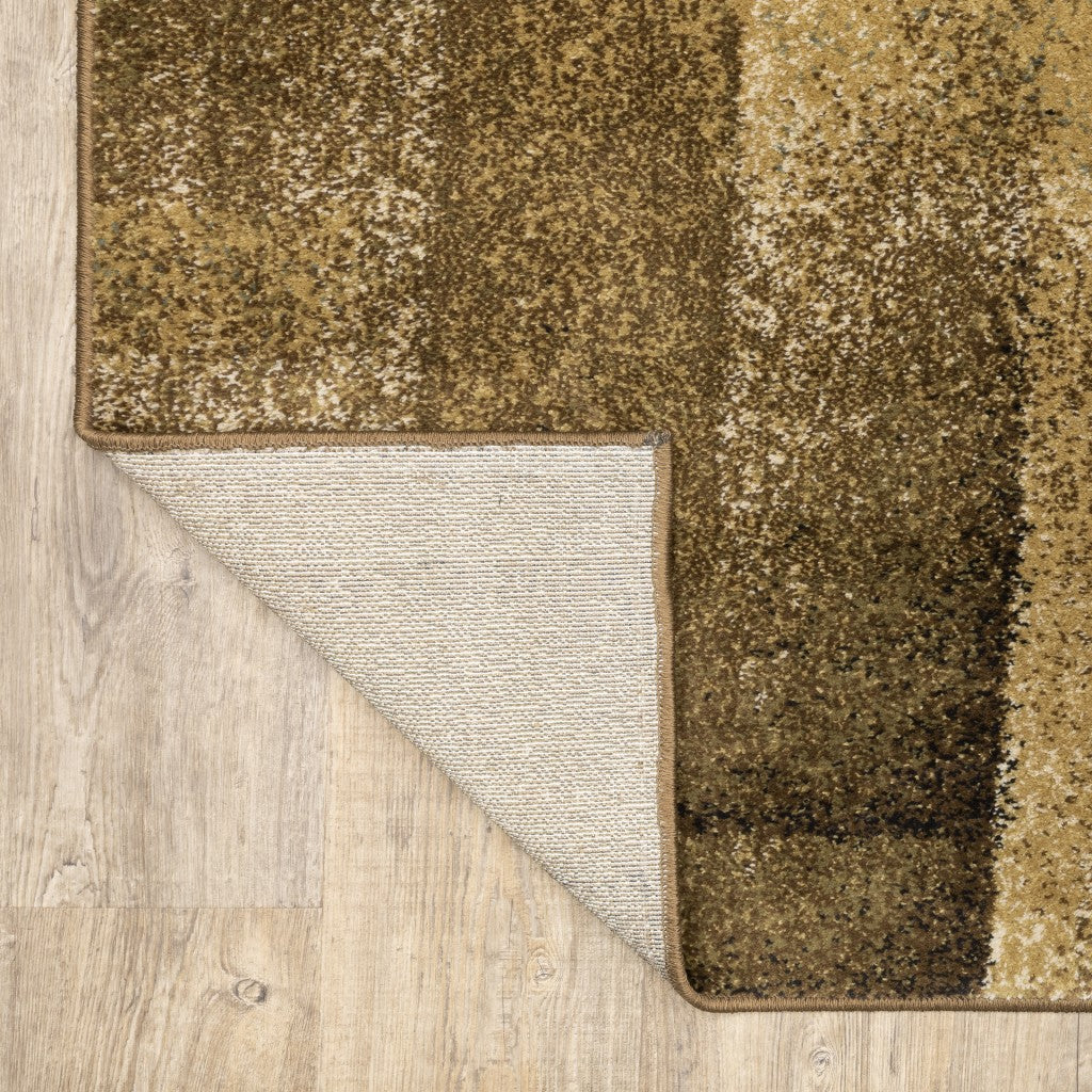 7’X9’ Brown And Beige Distressed Blocks Area Rug