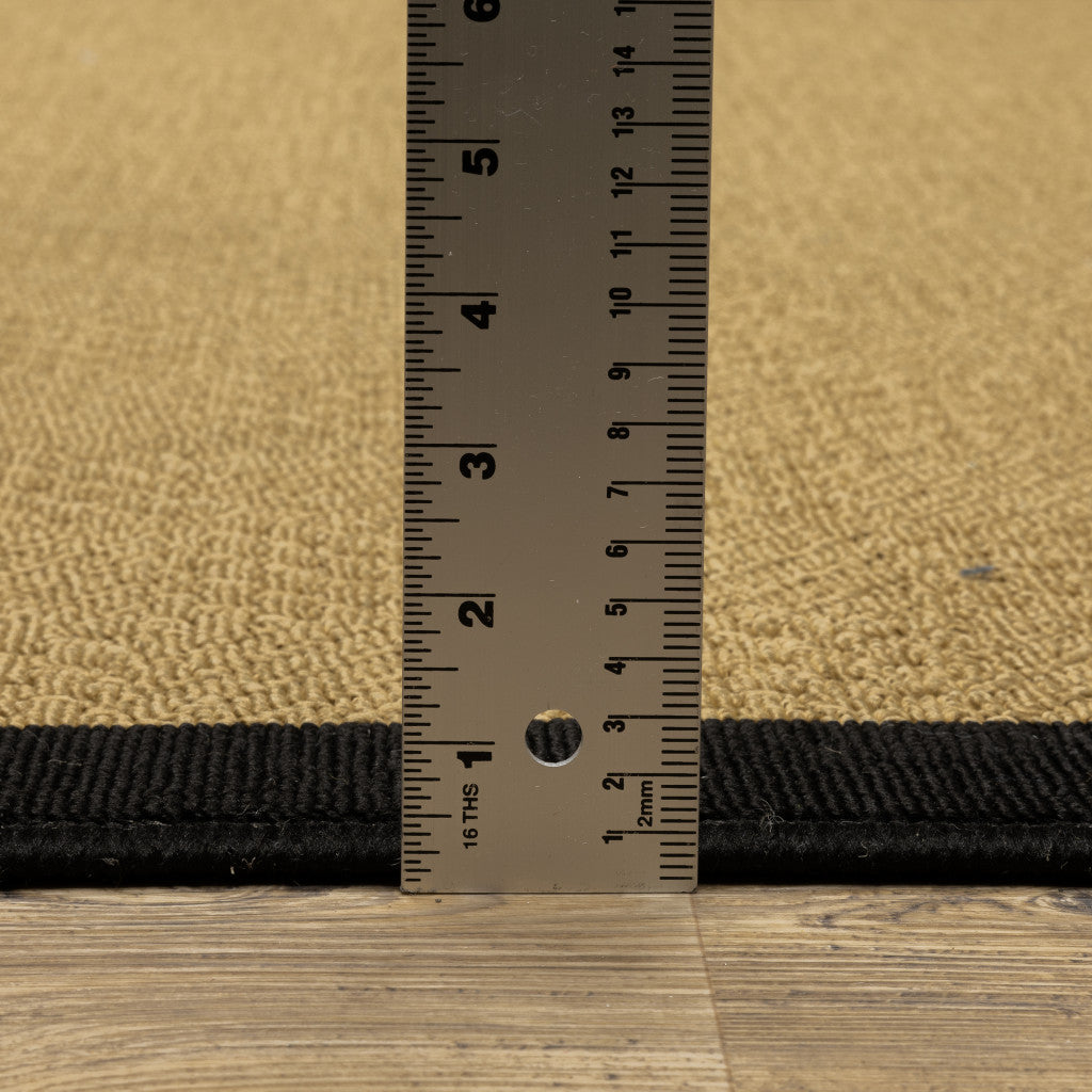 2' x 3' Beige and Black Stain Resistant Indoor Outdoor Area Rug