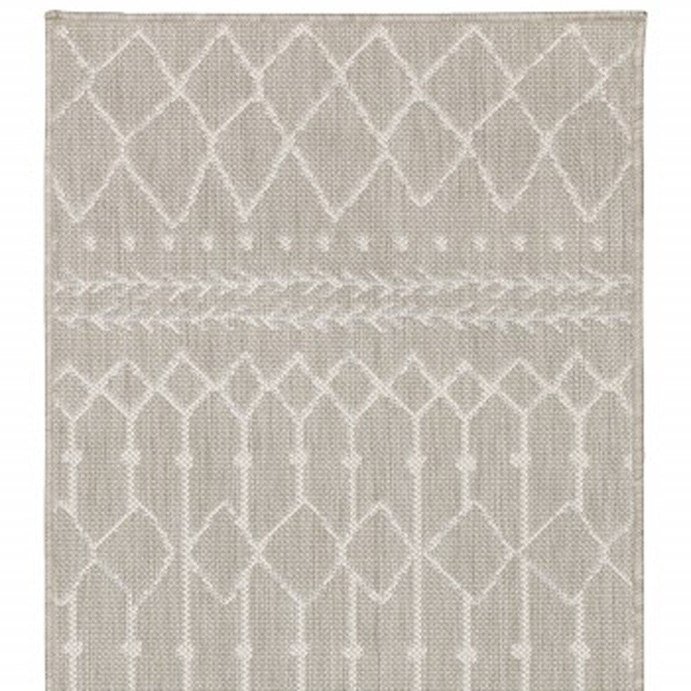 Gray and Ivory Indoor Outdoor Area Rug