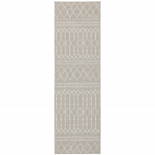 Gray and Ivory Indoor Outdoor Area Rug