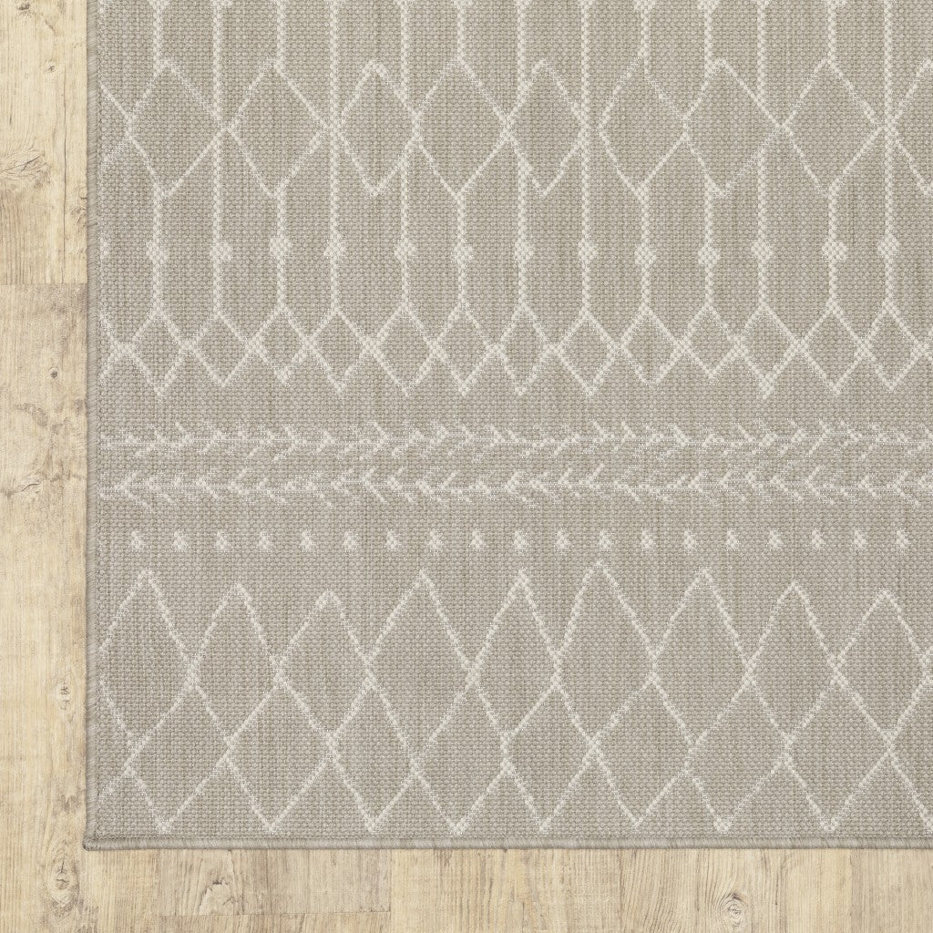 Gray and Ivory Indoor Outdoor Area Rug