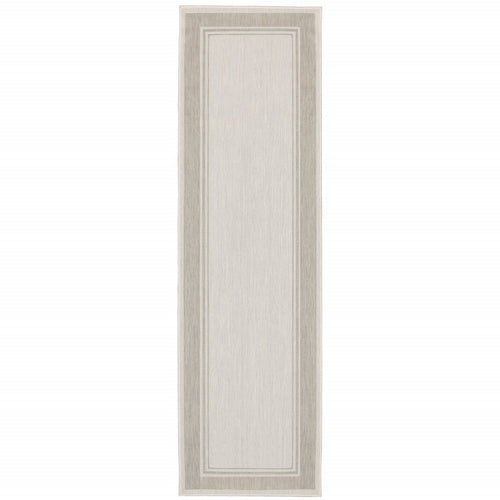 Gray and Ivory Indoor Outdoor Area Rug