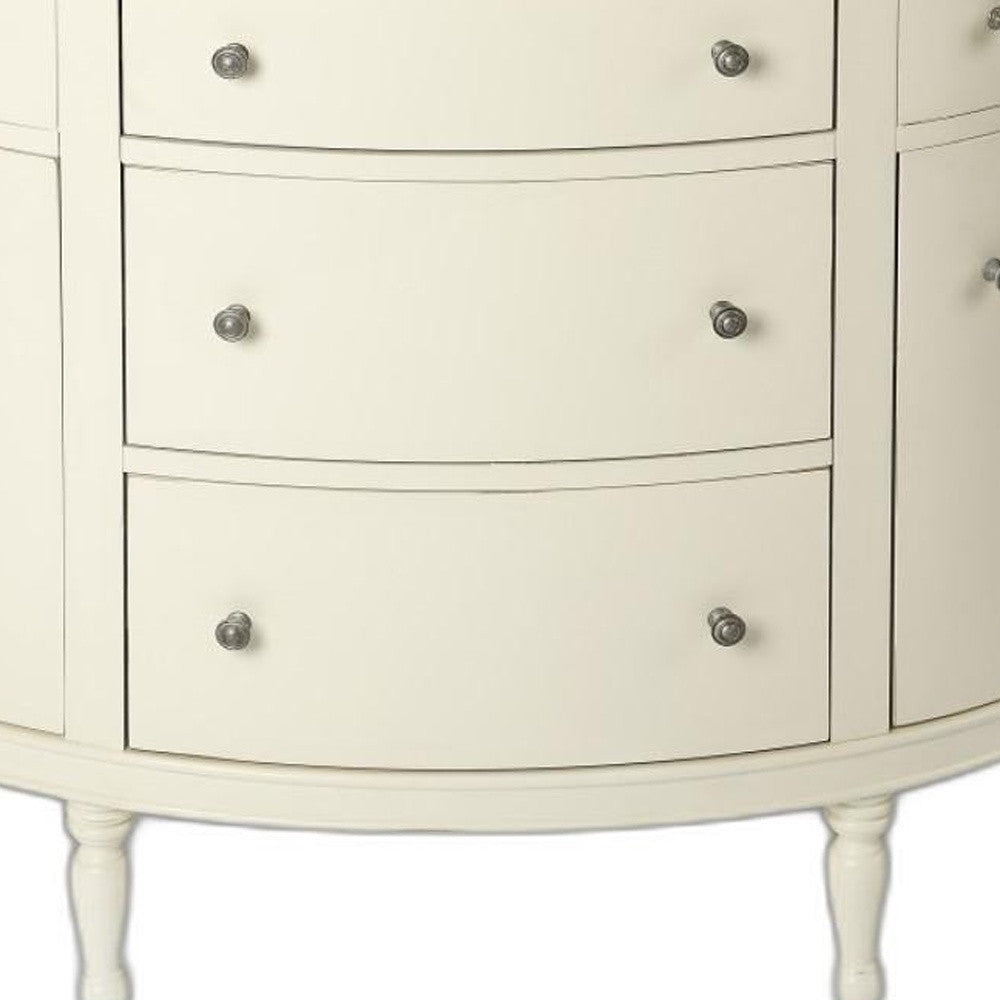 White Demilune Console Chest