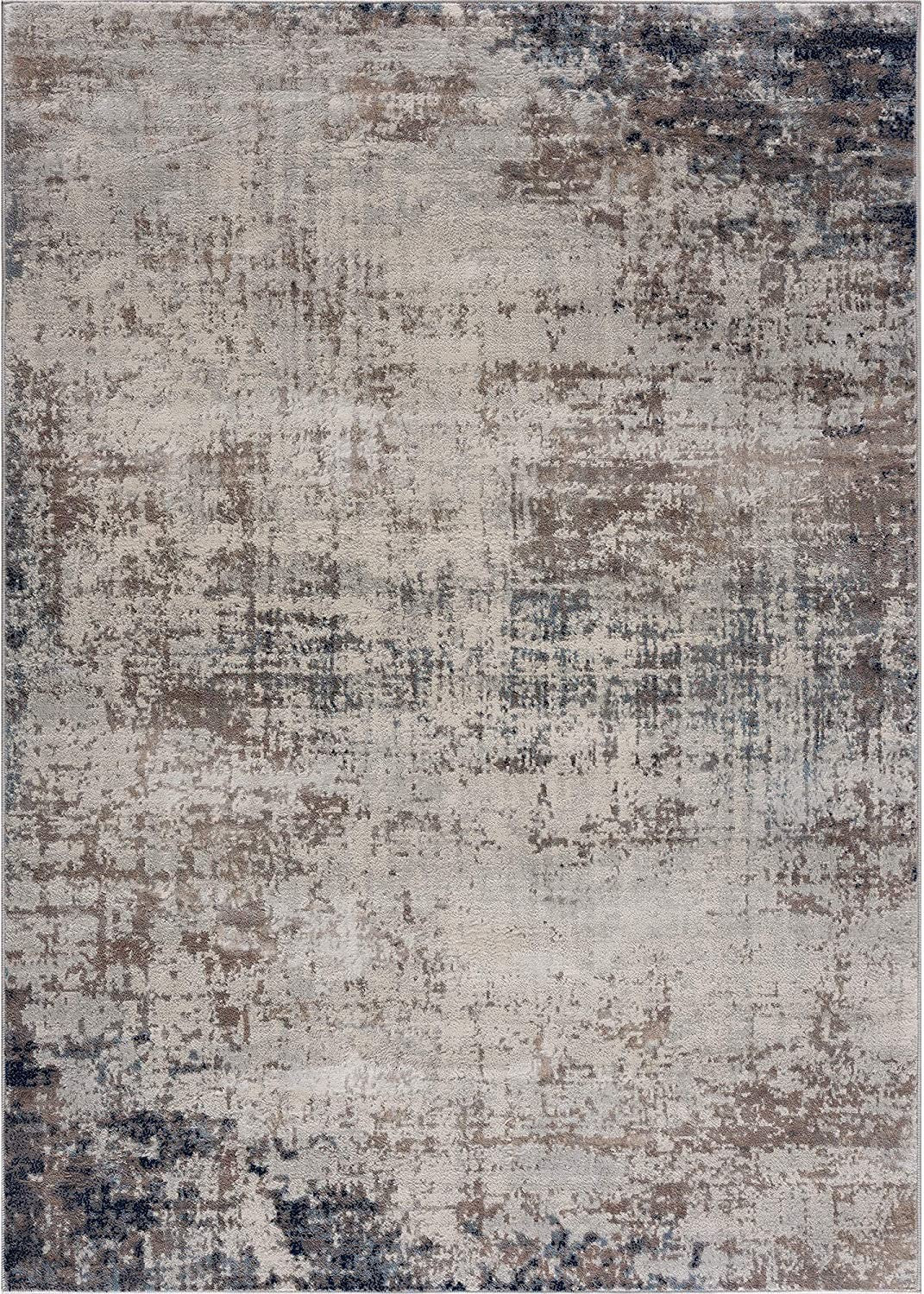 2’ X 3’ Navy Blue Distressed Striations Scatter Rug