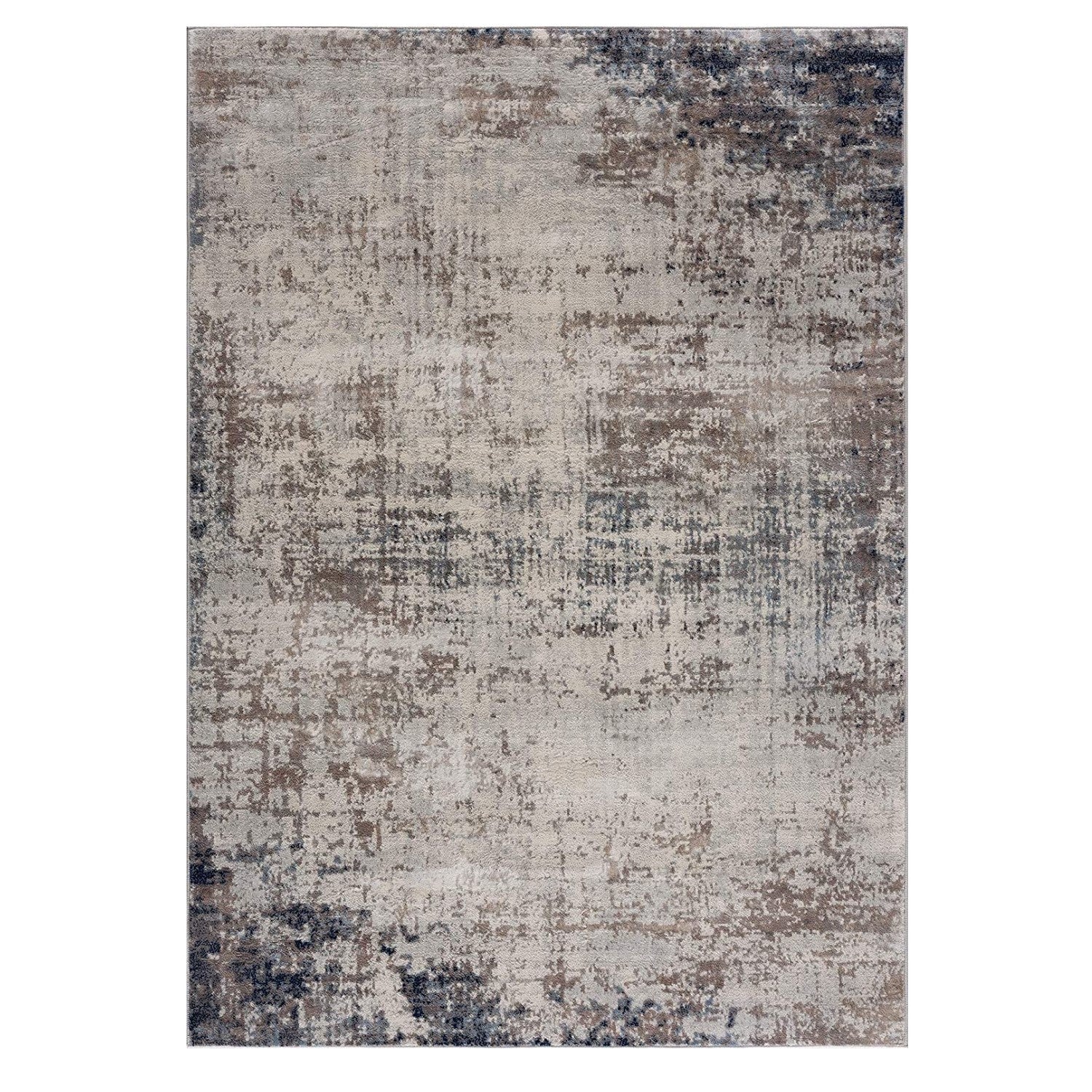 4’ X 6’ Navy Blue Distressed Striations Area Rug