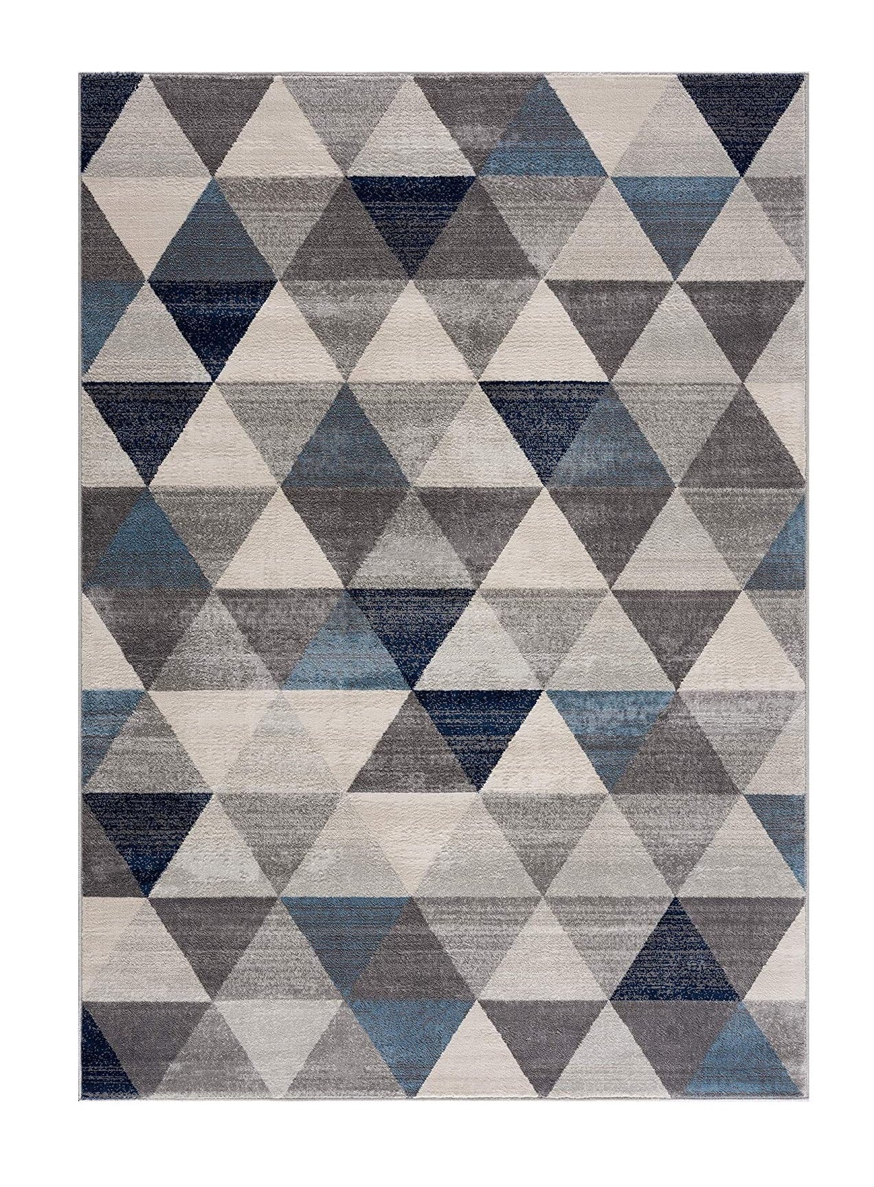 2’ X 10’ Navy Blue Geometric Diamond Runner Rug