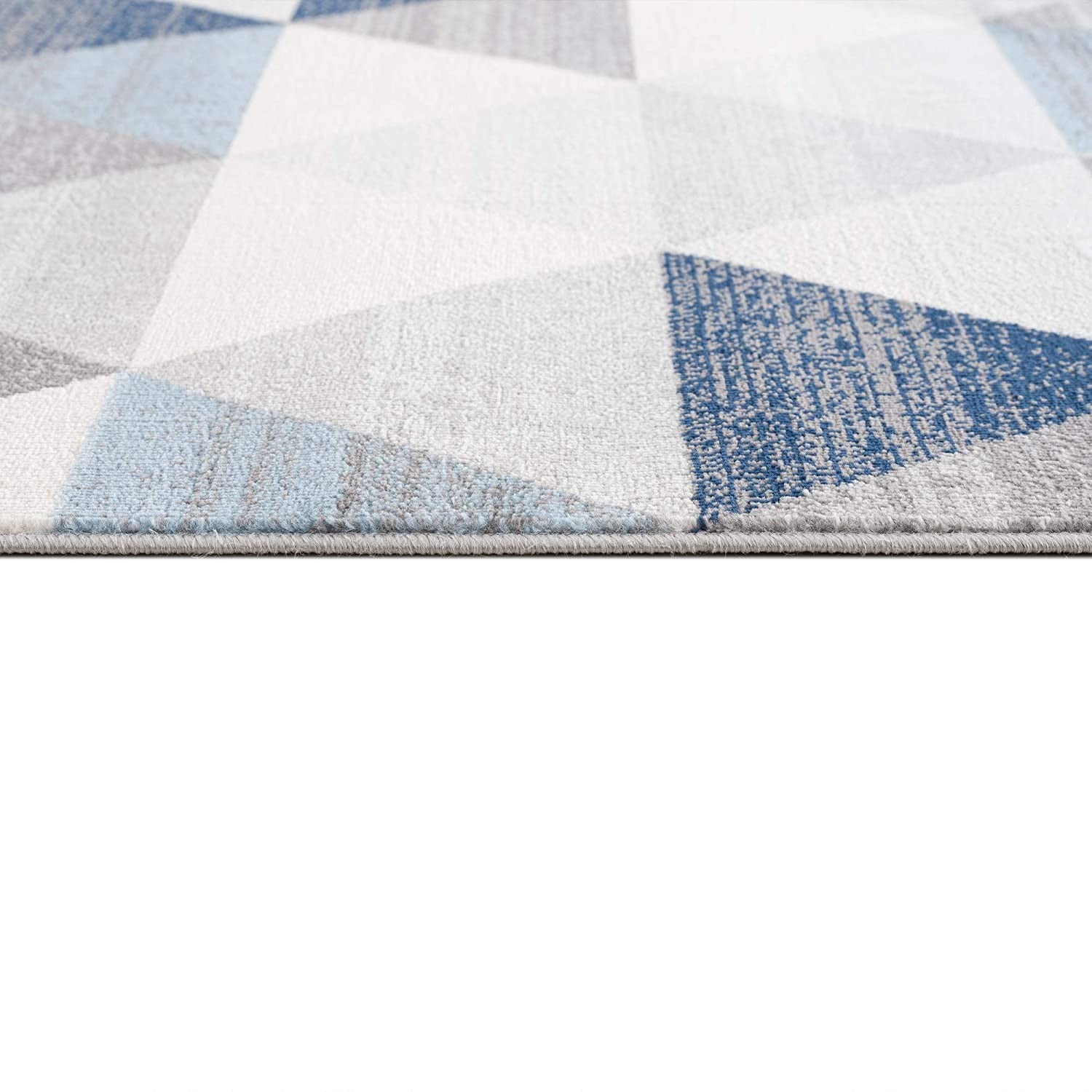 2’ X 10’ Navy Blue Geometric Diamond Runner Rug