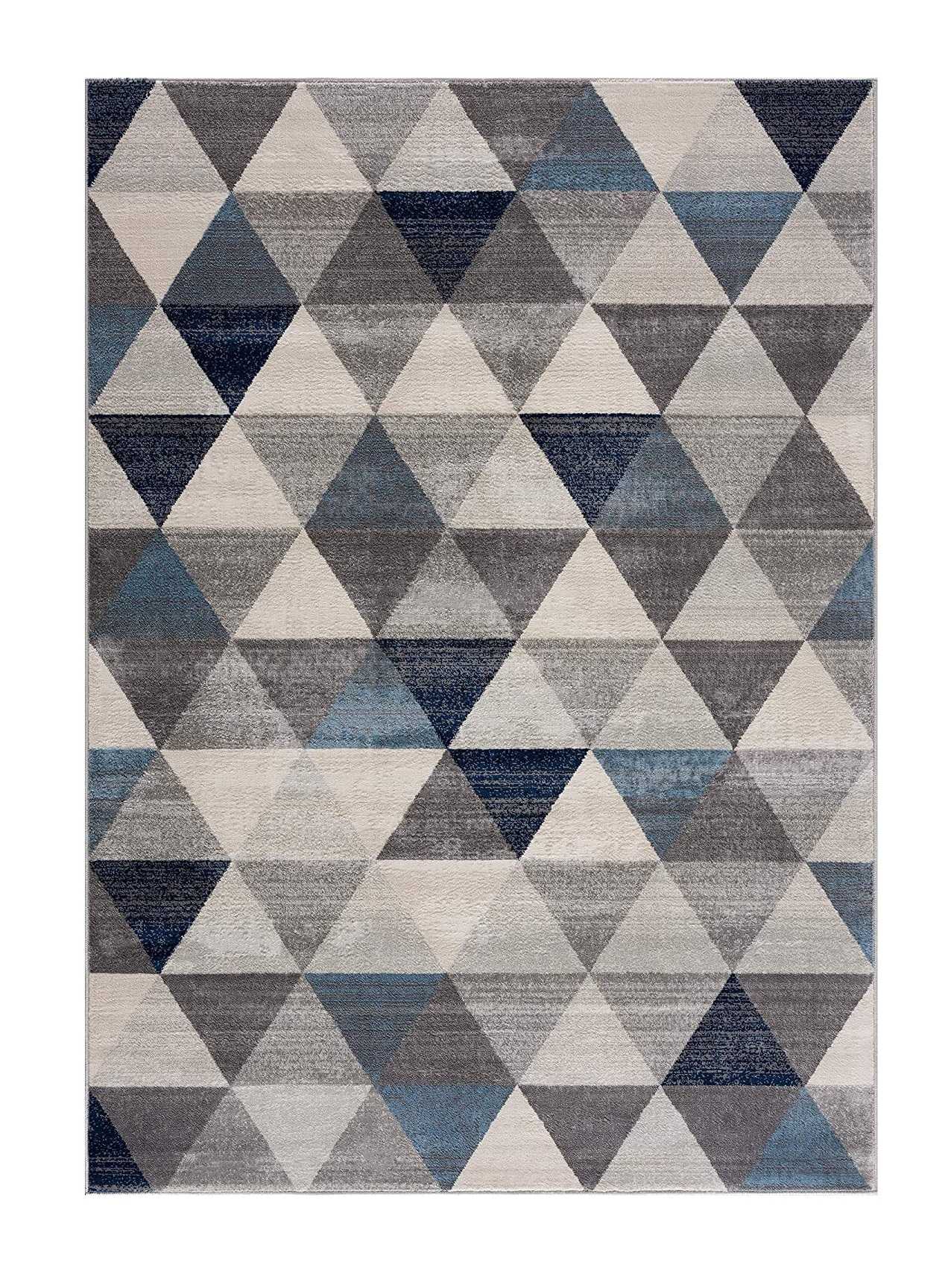 2’ X 13’ Navy Blue Geometric Diamond Runner Rug