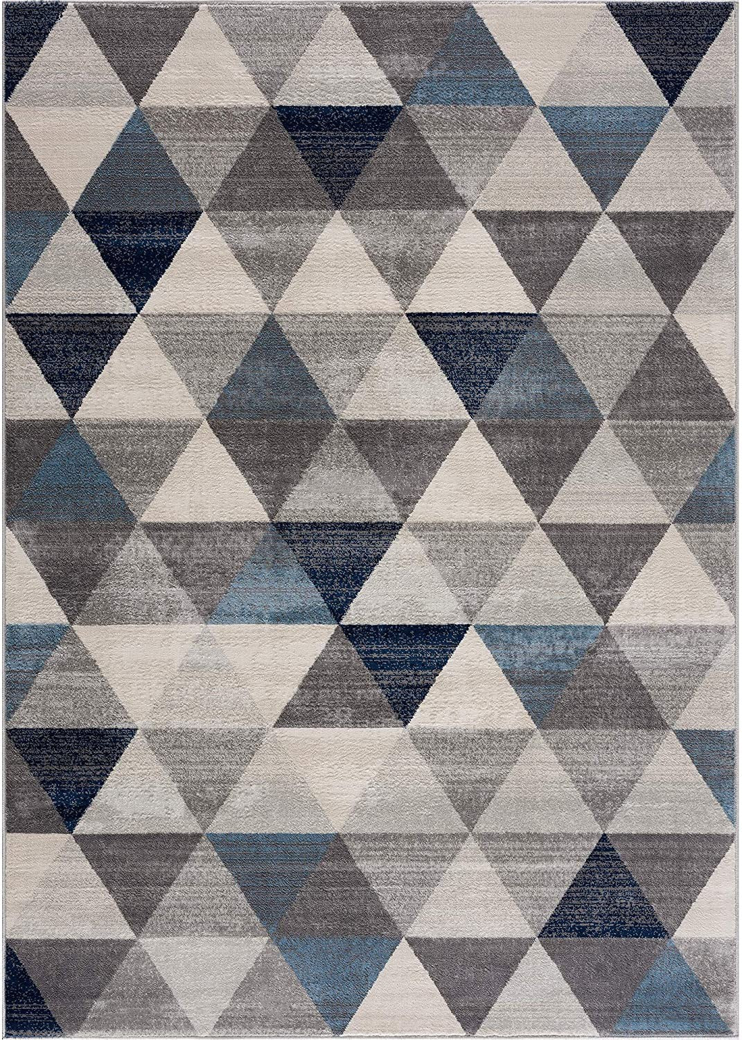 4’ X 6’ Navy Blue Geometric Diamond Area Rug