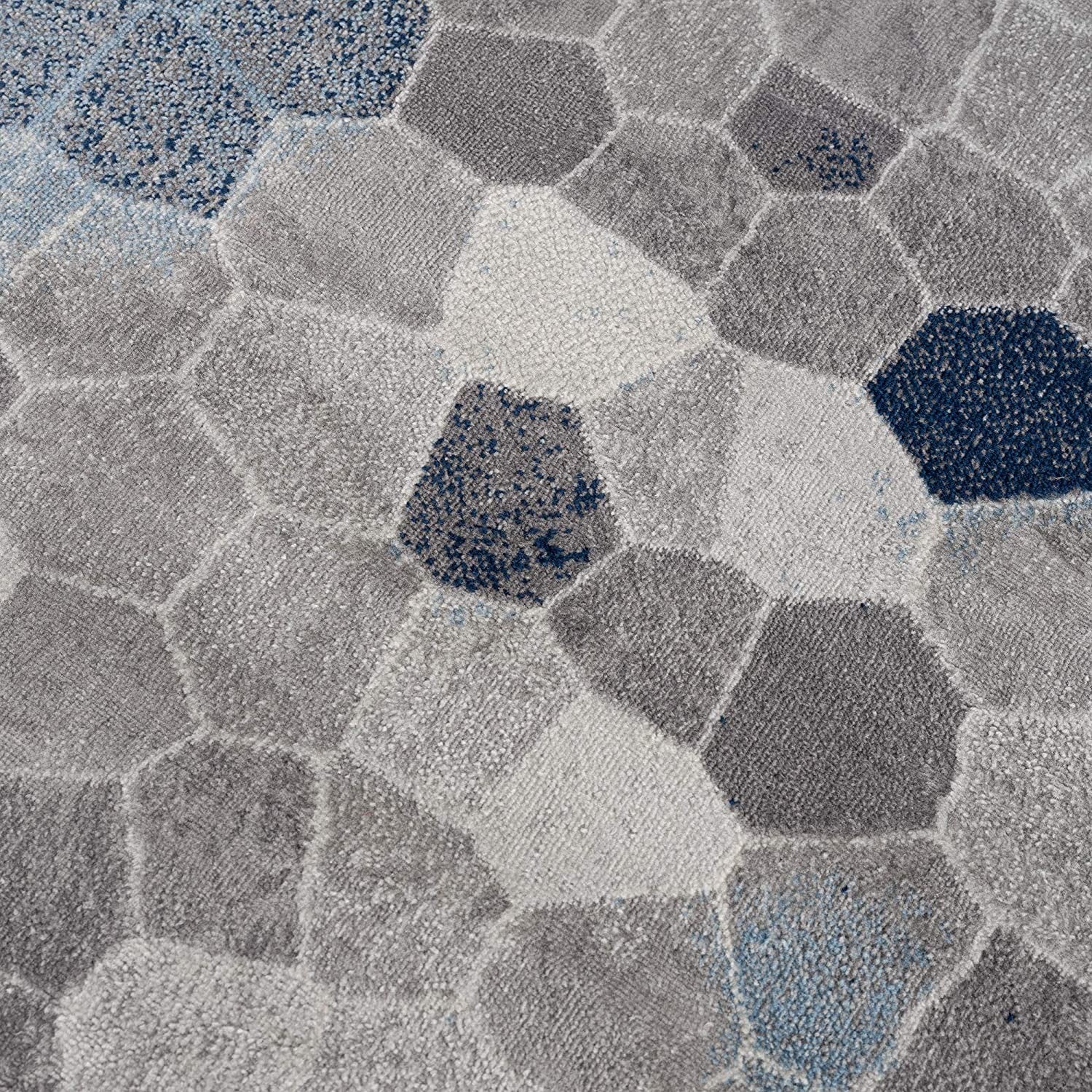 2’ X 3’ Navy Blue Cobblestone Pattern Scatter Rug