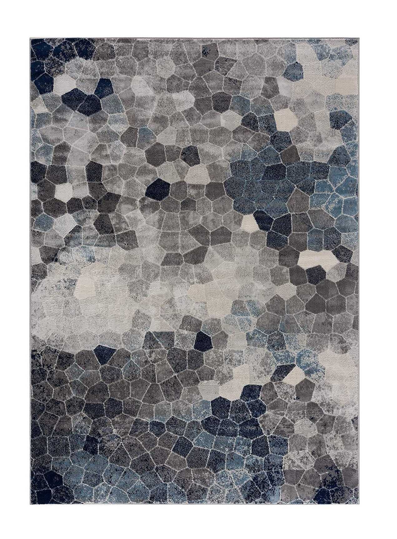 2’ X 3’ Navy Blue Cobblestone Pattern Scatter Rug