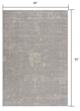 5’ X 8’ Modern Gray Distressed Area Rug