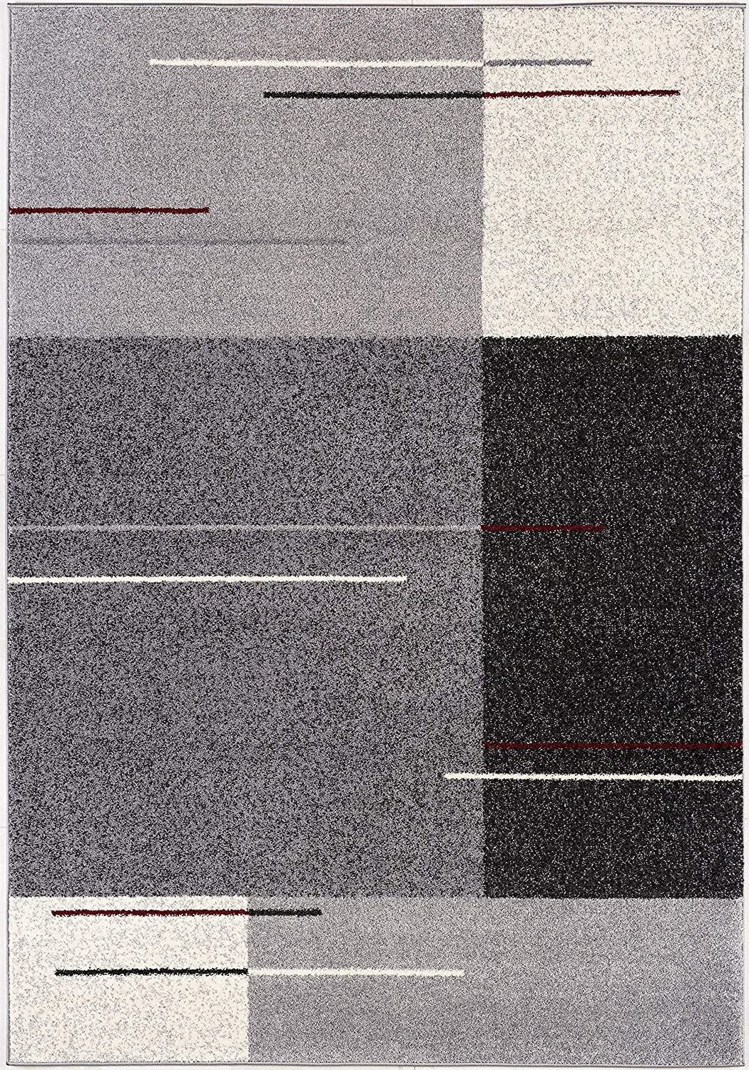 4’ X 6’ Gray Modern Geometric Area Rug