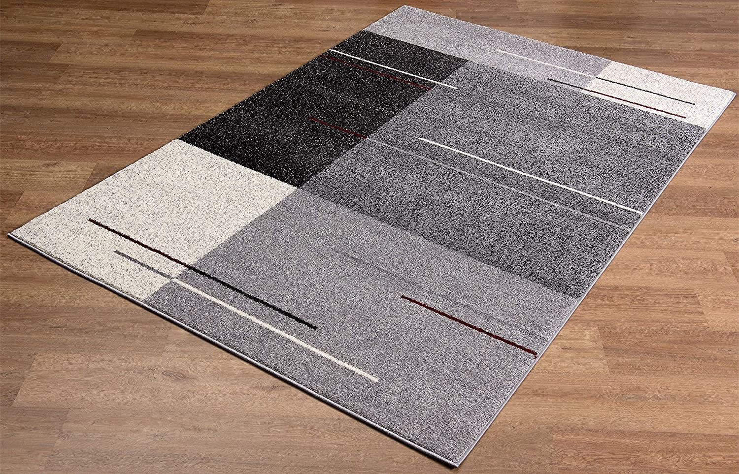 4’ X 6’ Gray Modern Geometric Area Rug