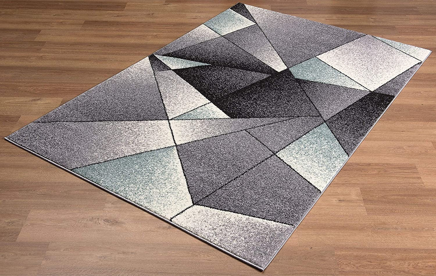 4’ X 6’ Gray And Blue Prism Pattern Area Rug