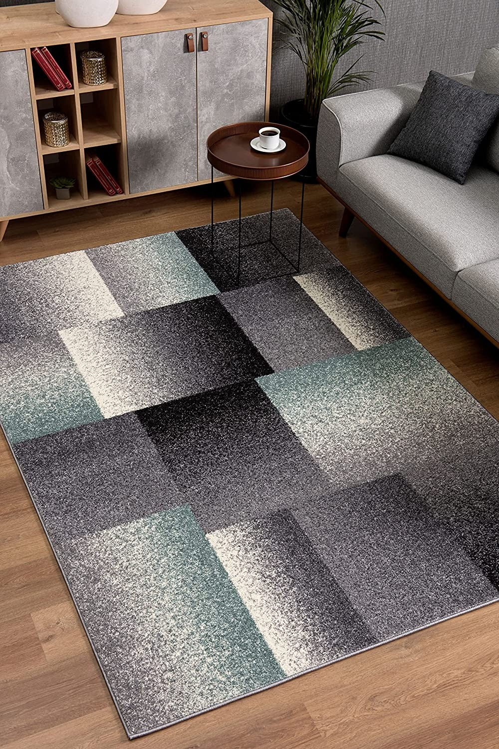 7' X 9’ Gray Modern Geometric Area Rug