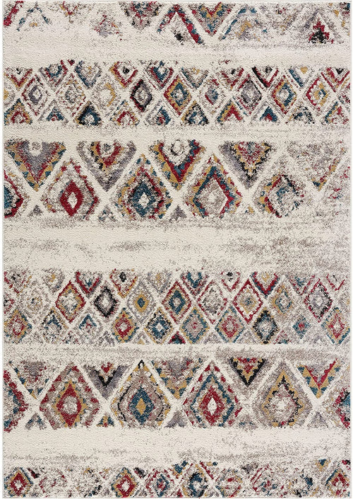 4' X 6' Cream Southwestern Area Rug