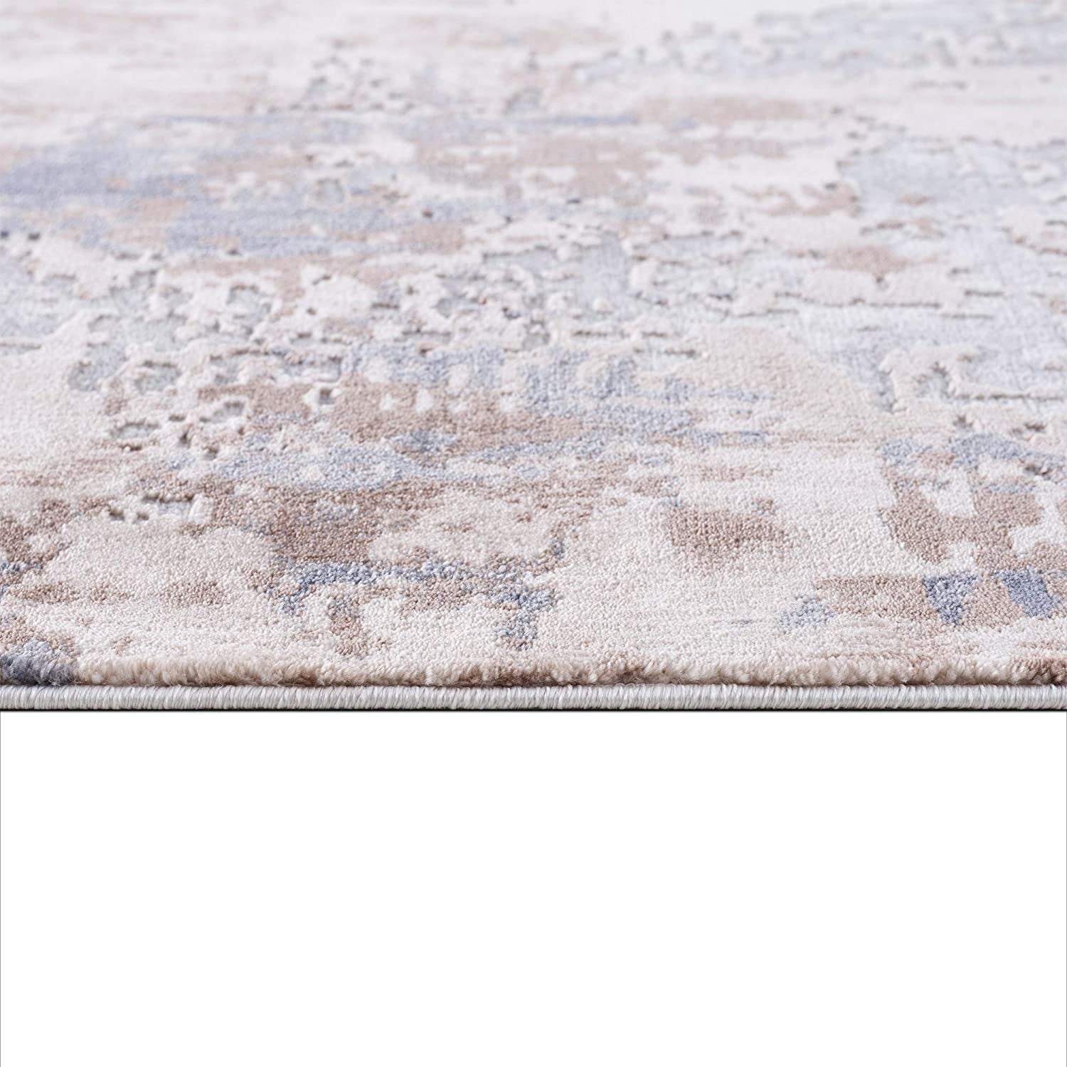 4’ X 6’ Beige And Ivory Abstract Area Rug