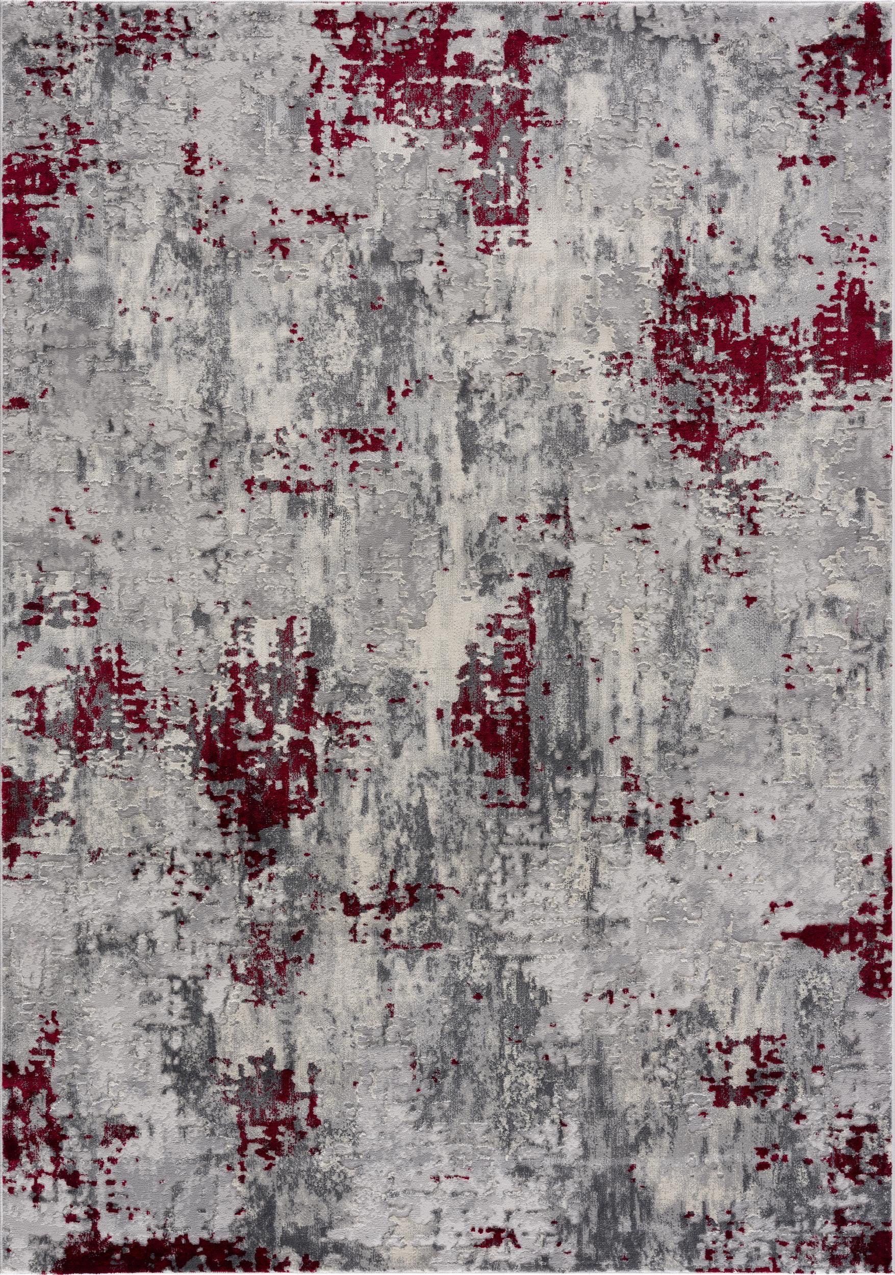 4' X 6' Red Abstract Dhurrie Area Rug