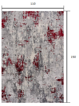 9’ x 13’ Red and Gray Modern Abstract Area Rug