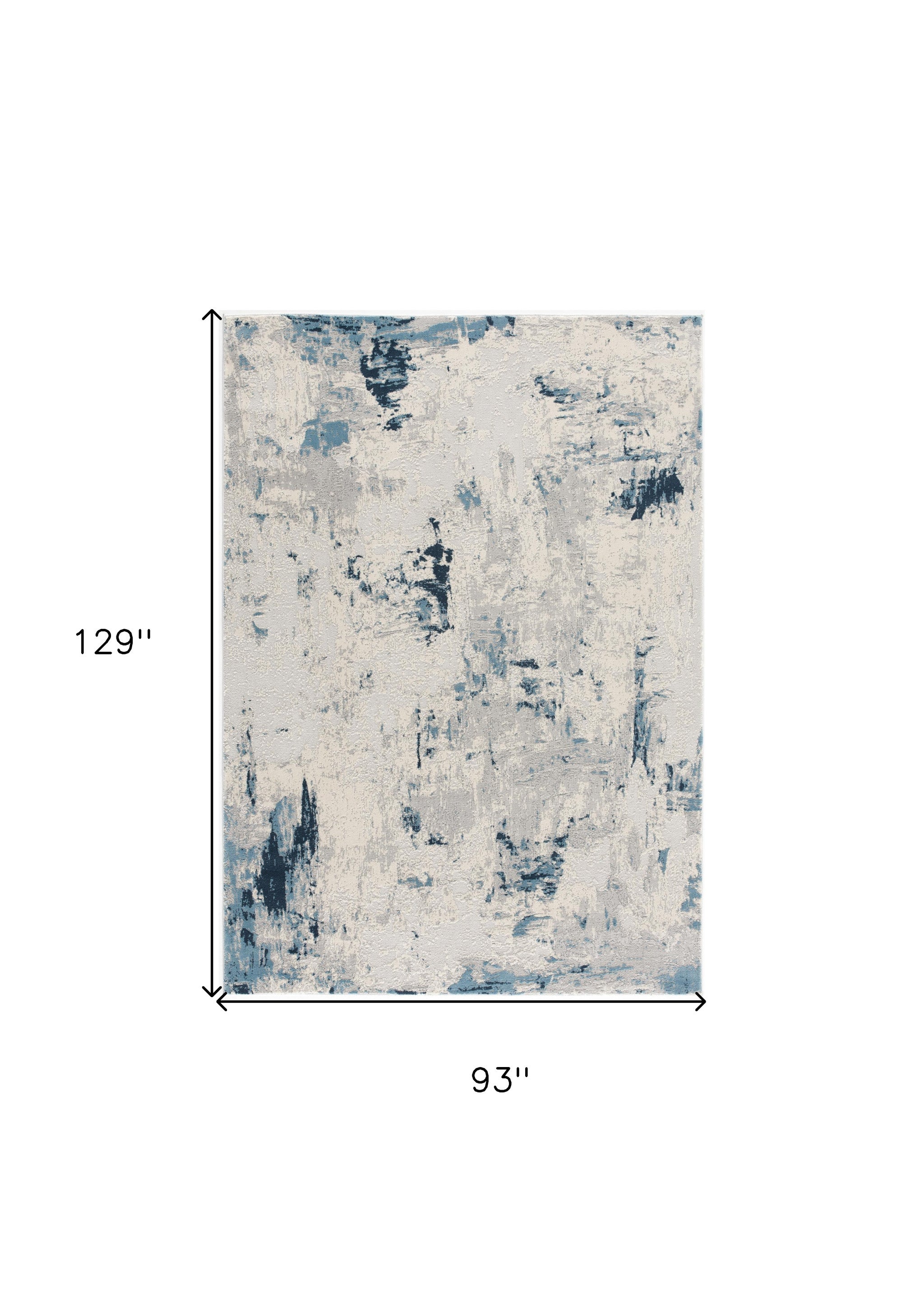 8' X 10' Blue Abstract Dhurrie Area Rug