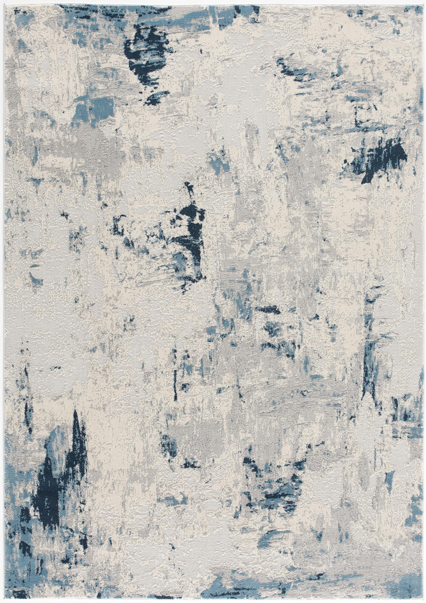 8' X 10' Blue Abstract Dhurrie Area Rug