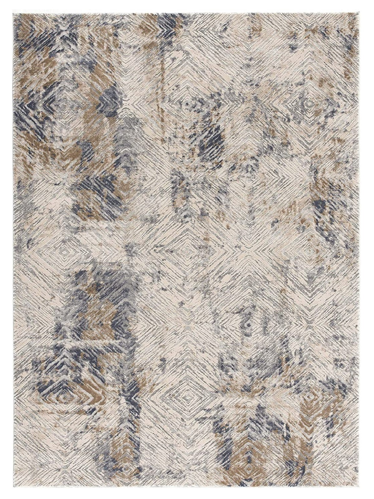 6' X 9' Beige Abstract Printed Area Rug