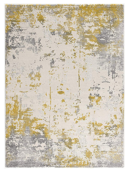 3' X 5' Gold Abstract Dhurrie Area Rug