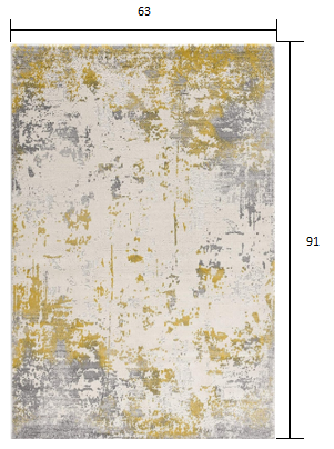 5' X 7' Gold Abstract Dhurrie Area Rug