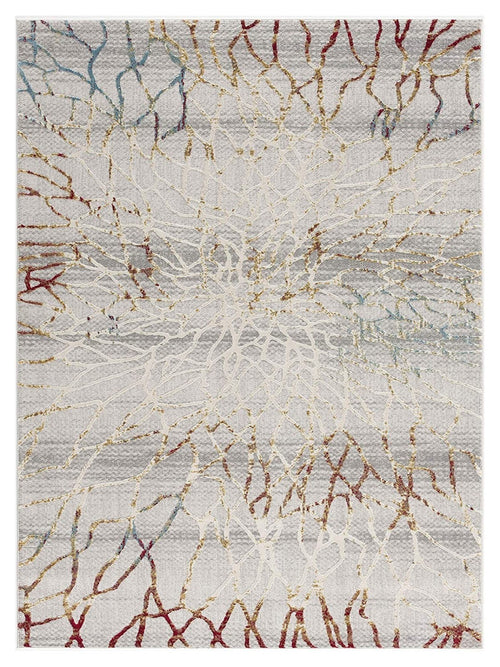 3’ X 5’ Gold And Ivory Abstract Branches Area Rug