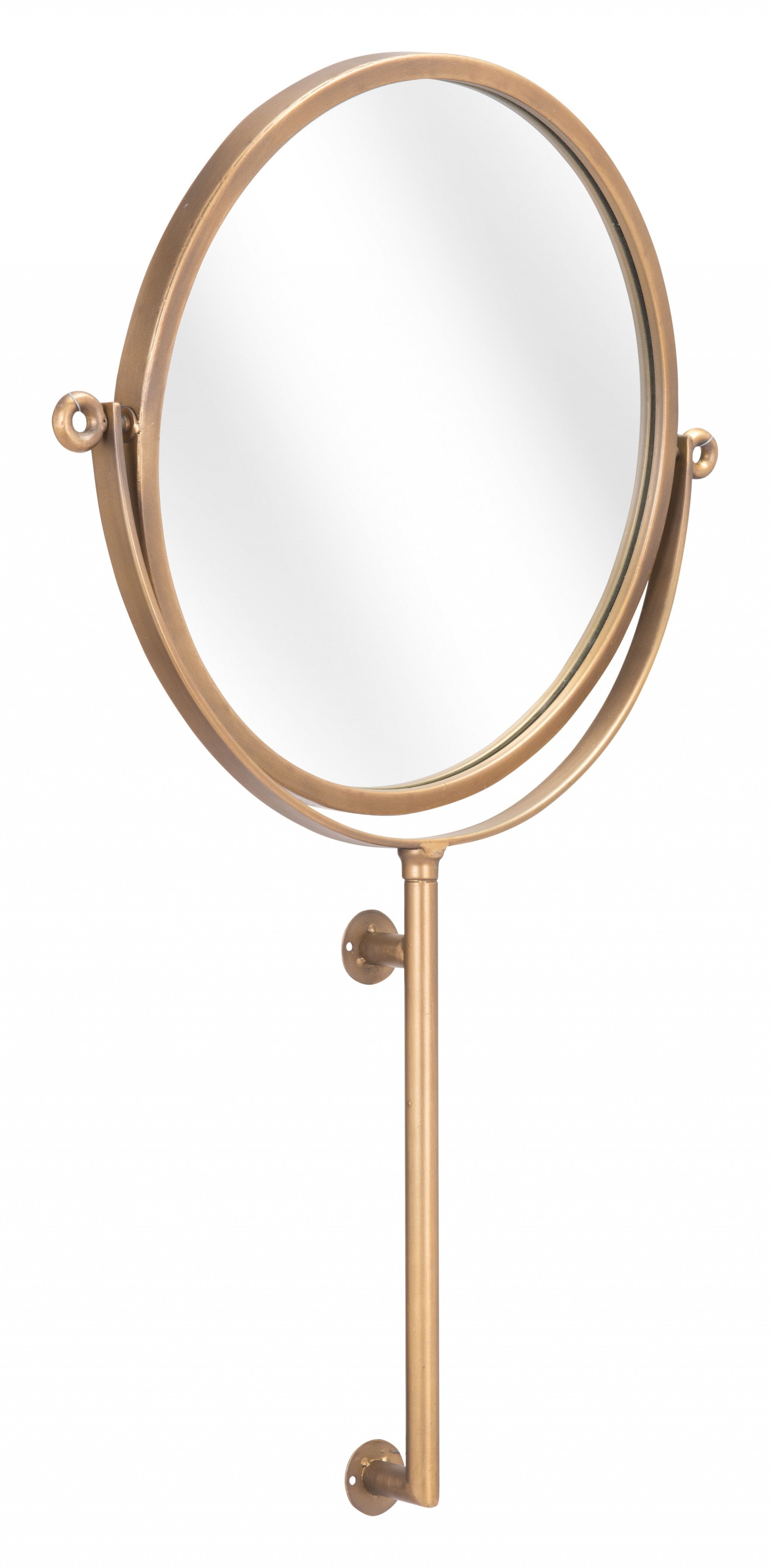 Gold Round Wall Mount Mirror